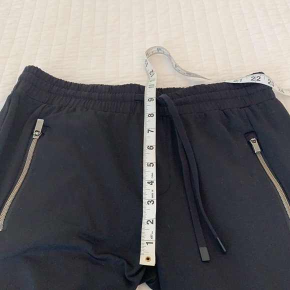 ATHLETA black jogger pants elastic drawstring waist zippered pockets size small - Picture 7 of 9